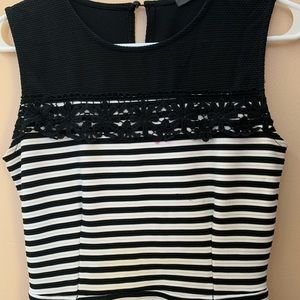 Black and white striped dress